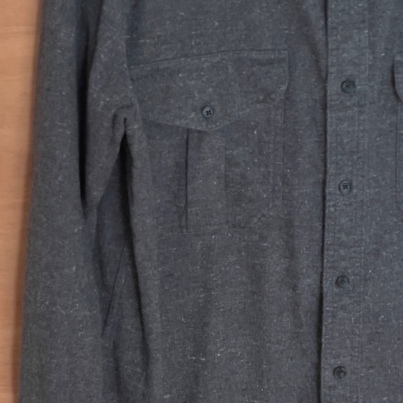 FILSON cotton button up shirt men's size L large charcoal gray thick work casual - Picture 3 of 8